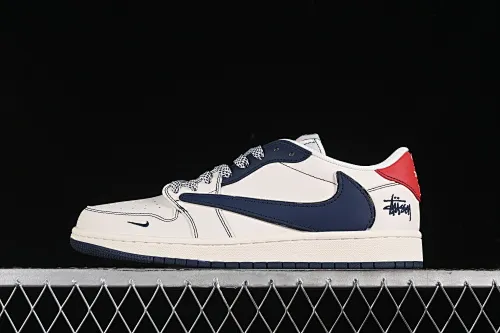 All categories Air Jordan Jordan series basketball shoes Air Jordan 1 Low High-end customized low-top sneakers Travis Scott x Fragment Design x Air Jordan 1 Low OG SP AJ1 Joe 1 Stussy joint-red tail blue hook low-top cultural casual sneakers XZ3398-001